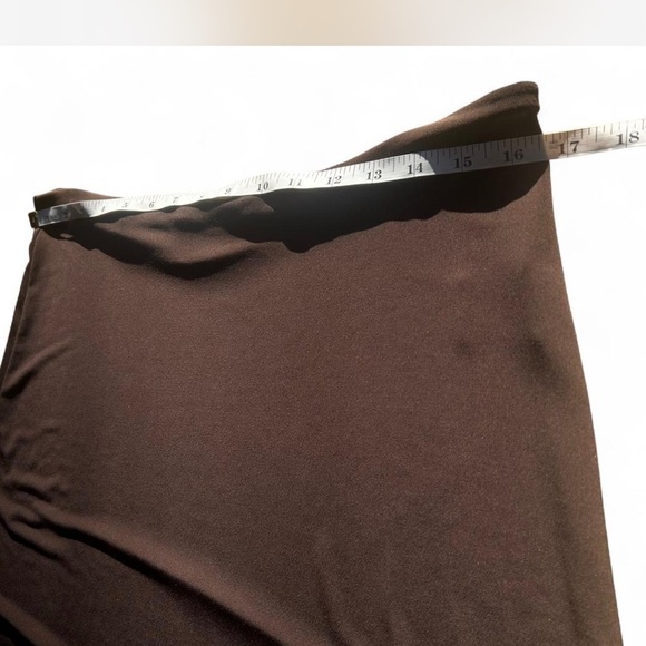 Chocolate Brown Maxi Skirt Mermaid Elastic Waistband Drop Waist Size Large - Picture 3 of 6